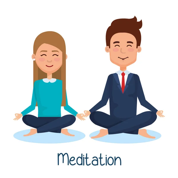 Business mensen meditatie levensstijl — Stockvector