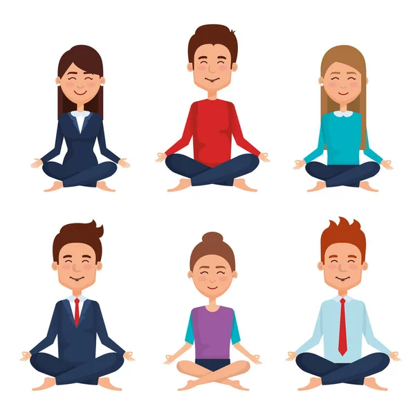 Geschäftsleute Meditation Lebensstil — Stockvektor