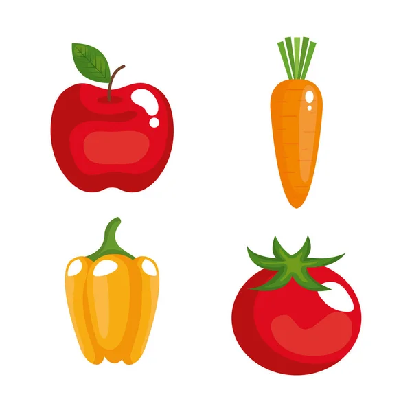 Healthy food set icons — Stock Vector