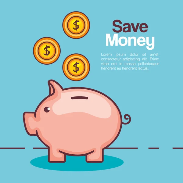 Ícone de dinheiro de poupança porquinho — Vetor de Stock
