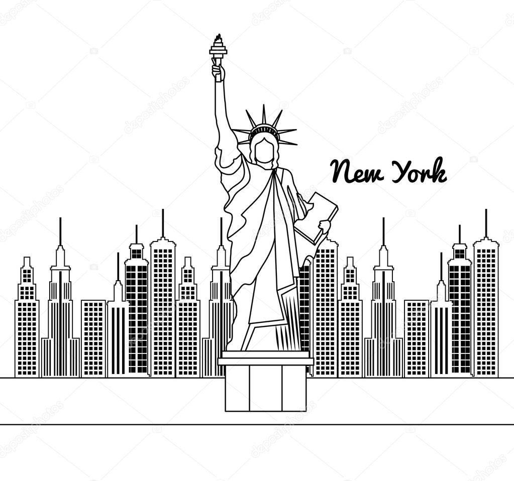 new york city statue of Liberty scene