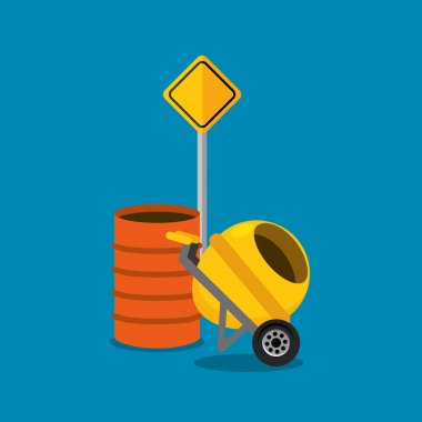 beton mikser ve varil yol işareti yapımı