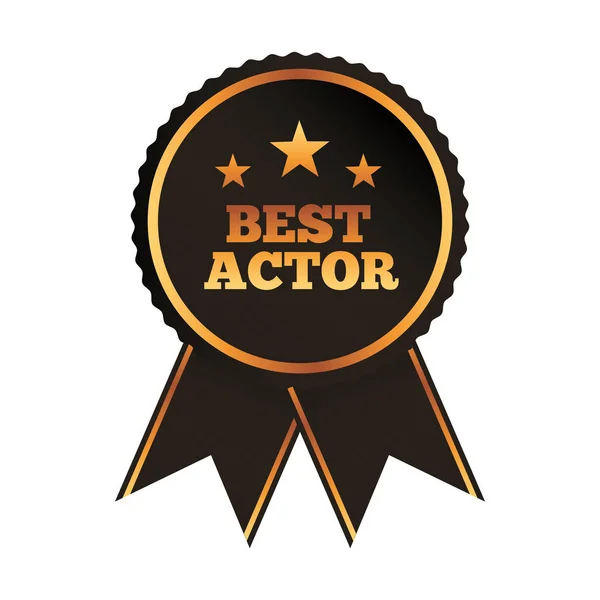 Meilleur acteur prix rosette ruban image — Image vectorielle