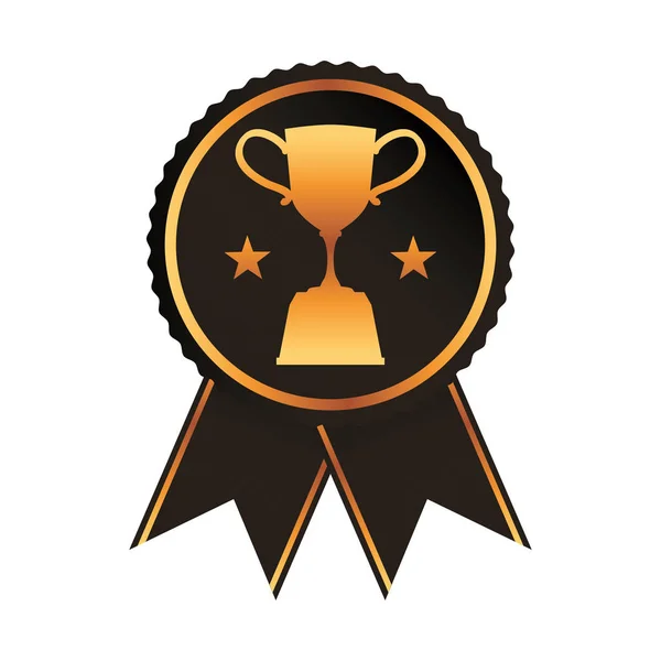 Zwart rozet met torphy cup award — Stockvector