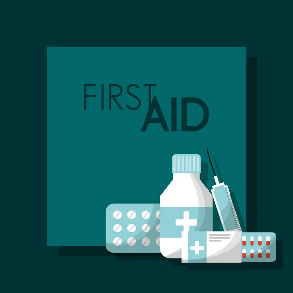 First aid kit medical health — Stock Vector