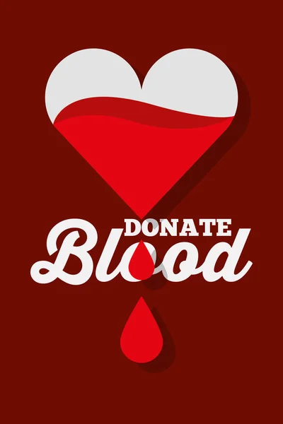 Odkapávání srdce darovat krev — Stockový vektor