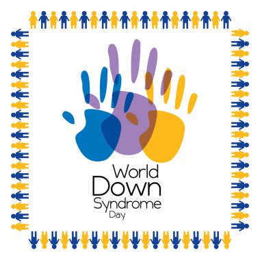 world down syndrome day painted palm hands poster clipart
