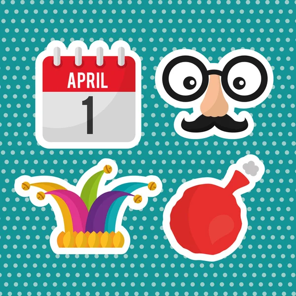 April dwazen dag collectie decoratie pictogrammen — Stockvector