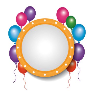 kart dekorasyon boş çerçeve balonlar parti