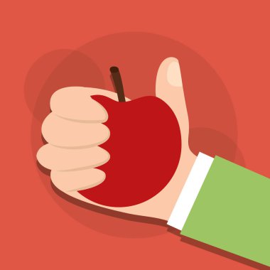 elma meyve tutan eller