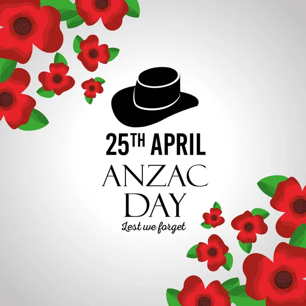 Anzac 日我々 はグリーティング カードお祝い記念を忘れないように — ストックベクタ