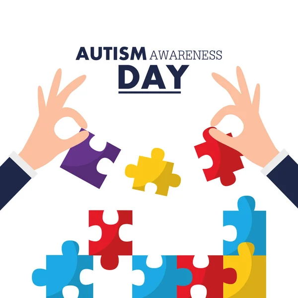 Autism awareness day card solidarity event — Stock Vector