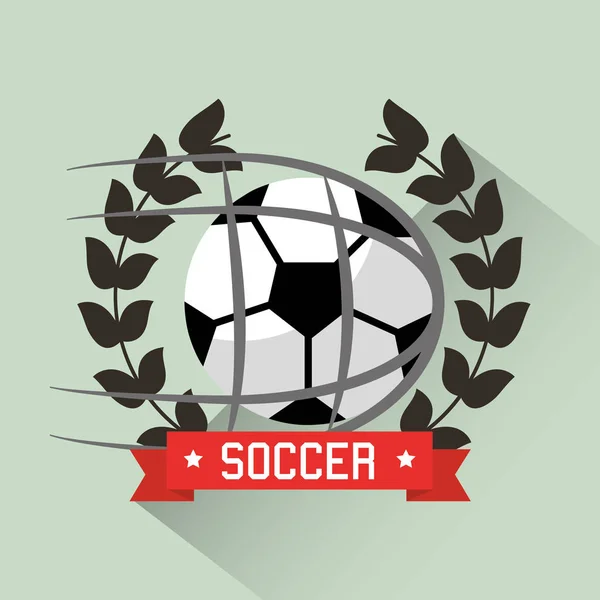 Soccer ball competition award wreath sport — Stock Vector