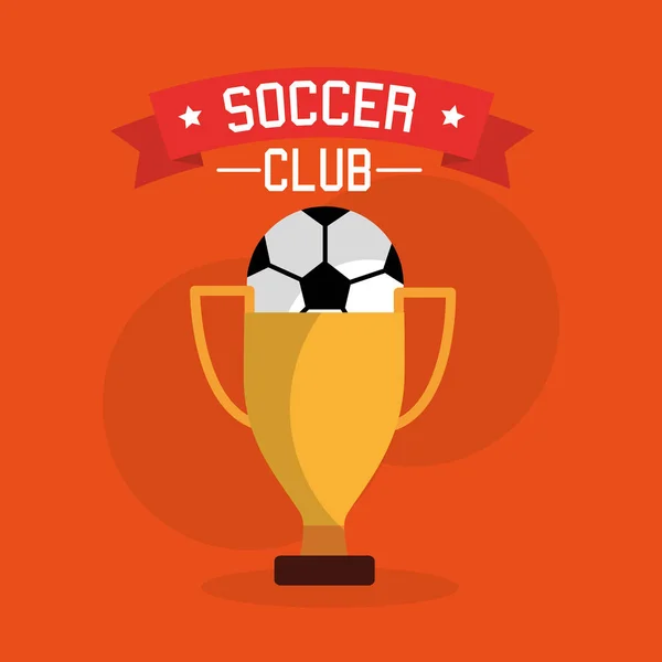 Fútbol club bola trofeo ganador deporte — Vector de stock