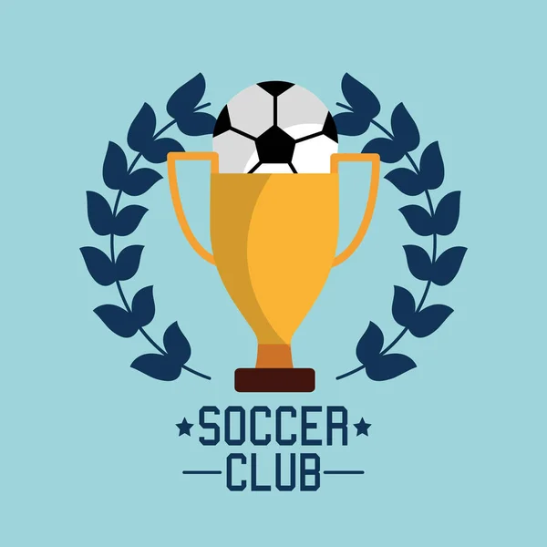 Soccer club ball trophy award championship tournament — Stock Vector