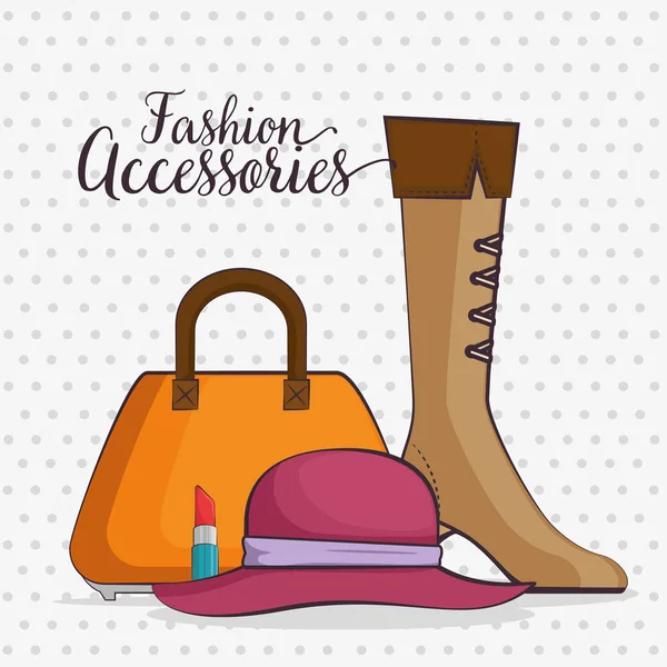Accesorios de moda mujer con estilo — Vector de stock