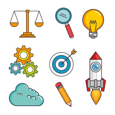 yaratıcı büyük fikir Icons set