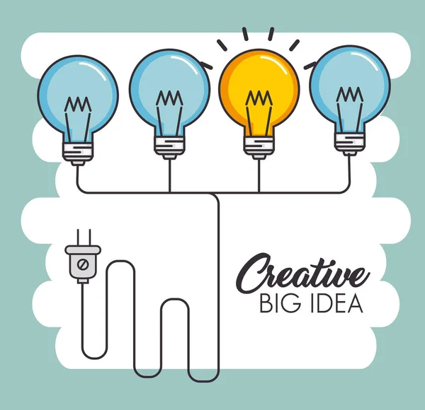 Creative big idea set icons — Stock Vector