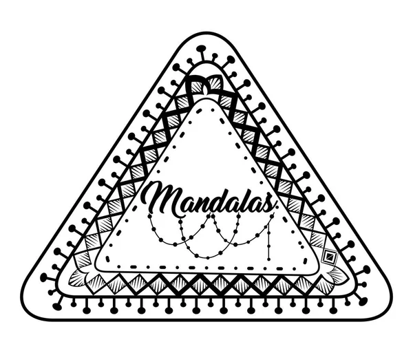 Mandala icône de décoration monochrome — Image vectorielle