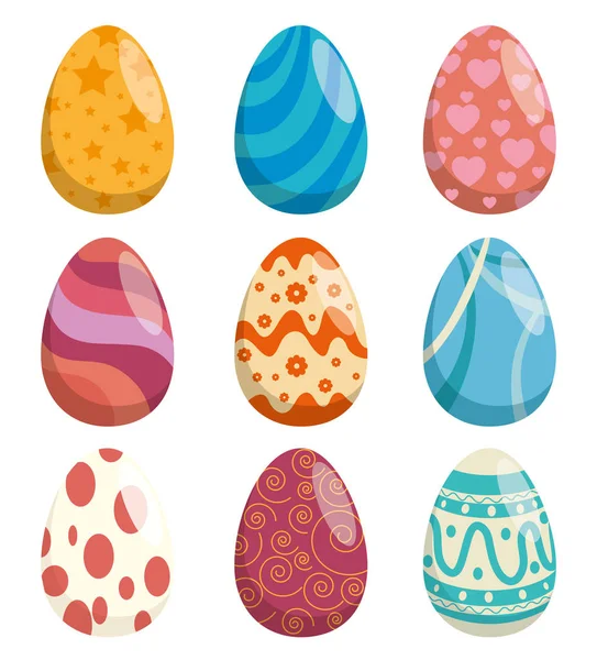 Uova dipinte felice Pasqua celebrazione — Vettoriale Stock
