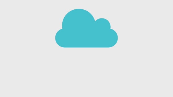 Icone di cloud storage — Video Stock