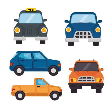 renkli otomobil seti