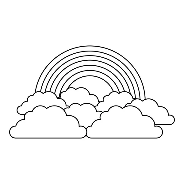 Rainbow and cloud in the sky — Stock Vector