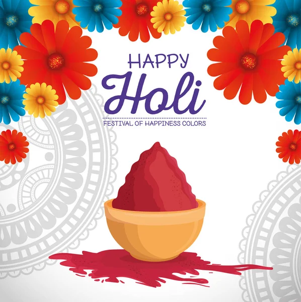 Happy holi festival colors — Stock Vector