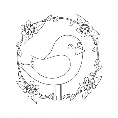 Dekoratif çiçek çelenk çiçek dekorasyon şirin kuş