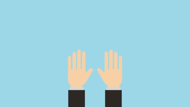 Ruce nahoru ikony — Stock video