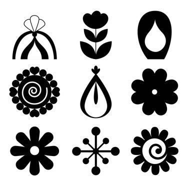 Boho stil mandala Icons set