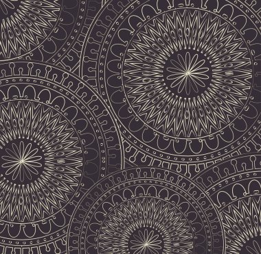 Mandala tek renkli dekorasyon simgesi 