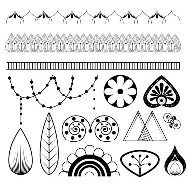 Boho stil mandala Icons set