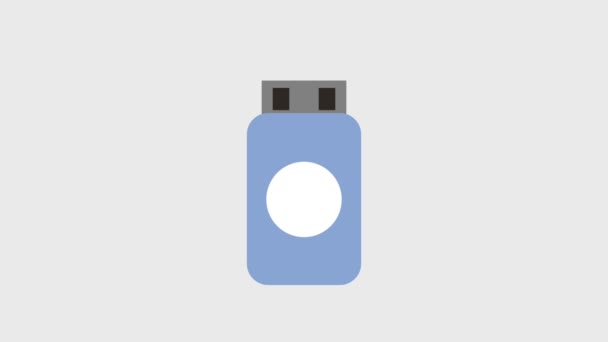 Usb drive icons — Stock Video