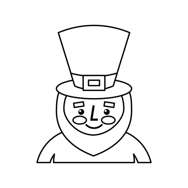 Leprechaun st patricks dia desenho animado personagem retrato —  Vetores de Stock