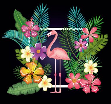 tropical and exotic garden with flemish clipart