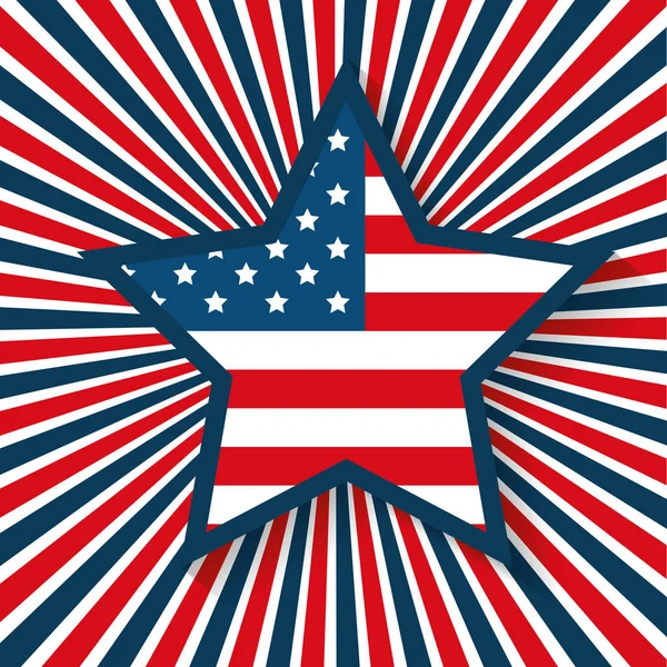 USA stjärna emblem patriotiska symbol — Stock vektor