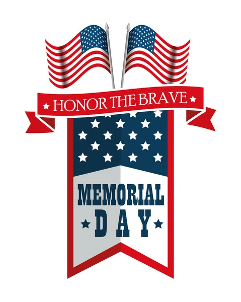 Happy Memorial Day Drapel — Vector de stoc