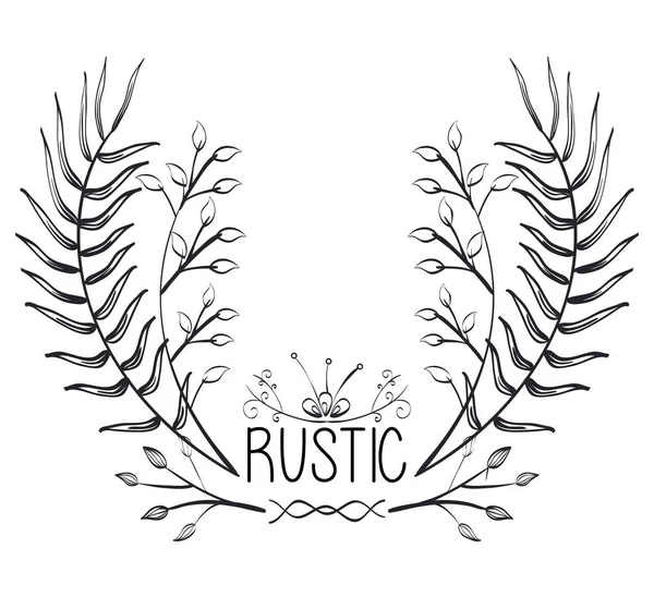 Rustika krans krona ikonen — Stock vektor