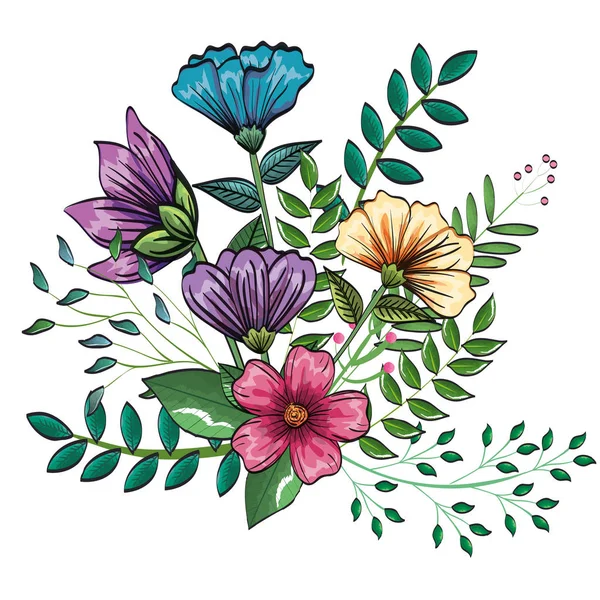 Decoración floral estilo vintage — Vector de stock