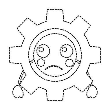 üzgün dişli kawaii simge görüntüsü 