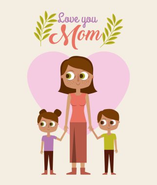 sevimli kadın holding childs seni seviyorum anne