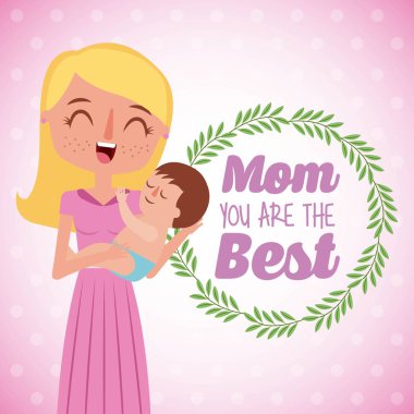 güzel anne bebek annesi en iyi kartı olan taşıma