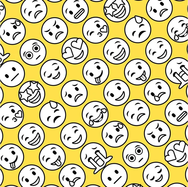 Set of smiley icons with different face expression — Stock Vector