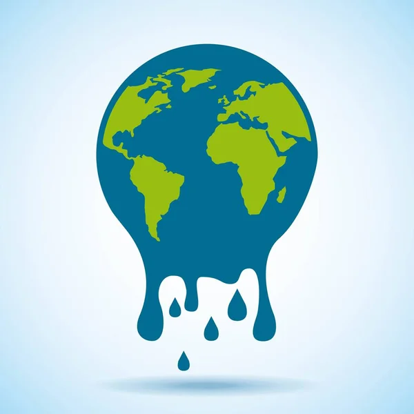 Olvasztott globe világ probléma környezet — Stock Vector