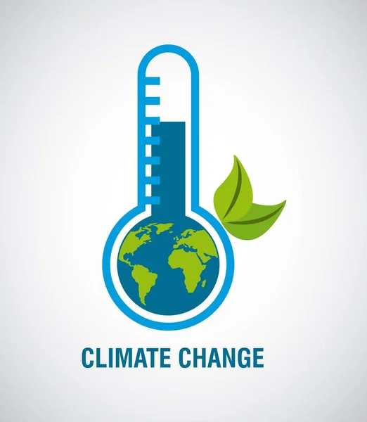 Klimatförändringar jorden inuti ekologi termometer — Stock vektor