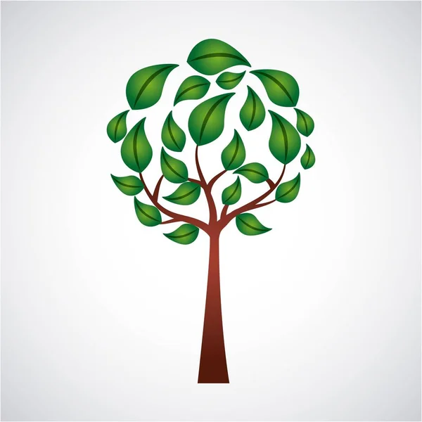 Ecologia foglie arboree rotonde naturali — Vettoriale Stock