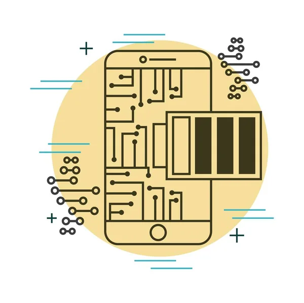 Tecnologia dei circuiti della batteria del caricabatterie del telefono cellulare — Vettoriale Stock