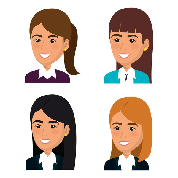 Group of businesswoman teamwork — Stock Vector