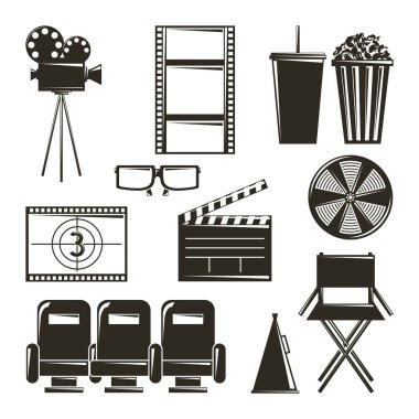 Sinema film film ekipman Icons set